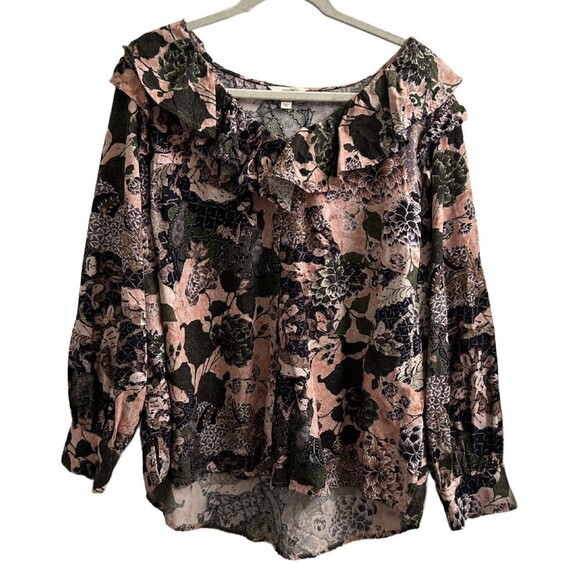 Terra & Sky Tops - Terra & Sky Womens Blouse Ruffles Floral Top Sz 1X Peasant Boho